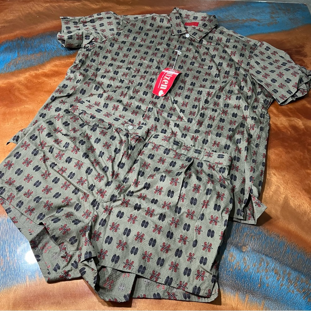 Vintage NOS Jantzen Cabana swimwear 2 piece Set Britisher brown print Made USA
